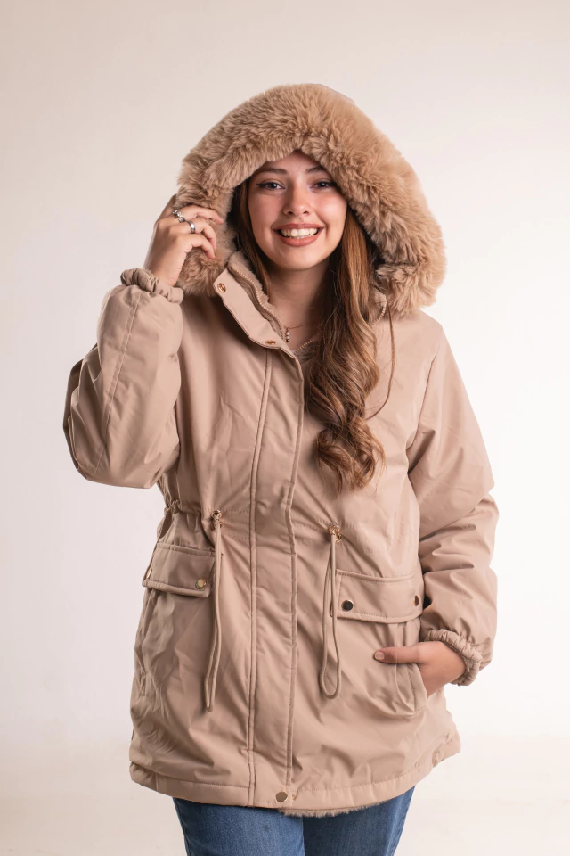 PARKA CON CAPUCHA DESMONTABLE REVERSIBLE S AL XL